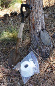 A shovel and toilet paper (in a waterproof container) are vital aspects of any backcountry privy construction. (Leon Pantenburg photos) 