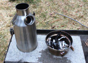 Here is a Trekker completely disassembled. With no moving parts to break or get jammed, the Kelly Kettle is extremely reliable.