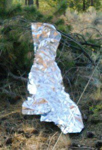 The cheap mylar "blankets," as usual, failed miserably under survival conditions!