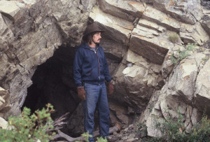 A much younger Leon at a silver mine in the Beartooth Mountains in Montana.