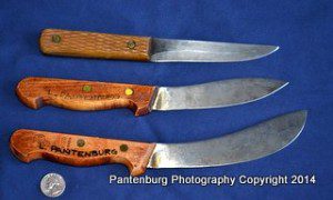 These modern Russell knives are of the same design as the mountain men used in the 1830s. The high carbon steel blades and wooden handles are very similar to the originals. 