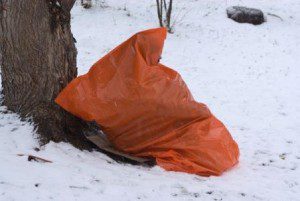 A 55-gallon trash bag can make a quick, effective emergency shelter.