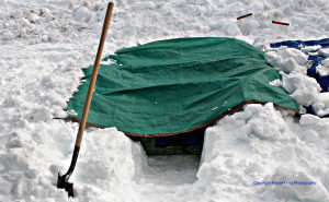 snow trench tarp shelter