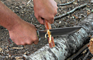 Bravo 2 wood carving, bark river knives
