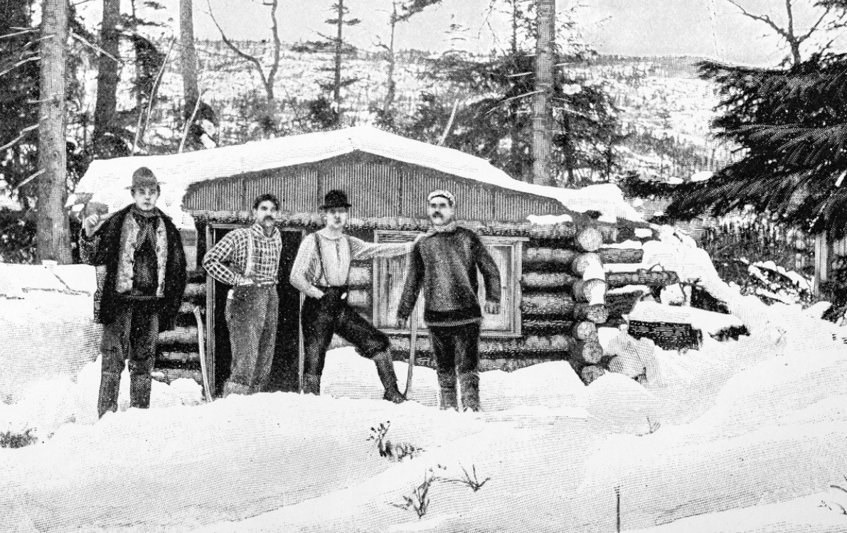 old photo of Alaskan gold rush campers