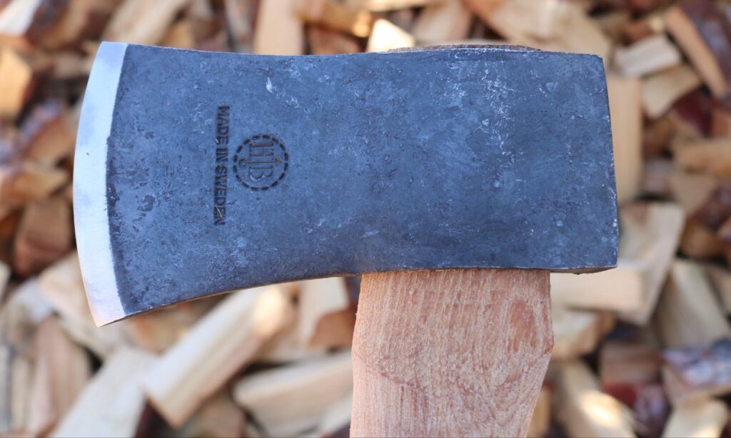 close up of axe head